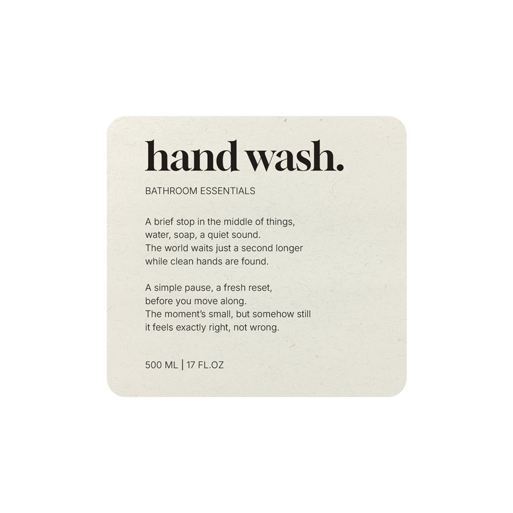 Tarraetiketti Premium - Hand Wash - Beige