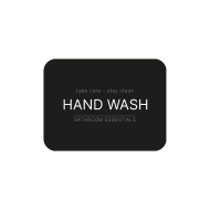 Tarraetiketti - Hand Wash - Matta Musta