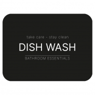 Tarraetiketti - Dish Wash - Matta Musta