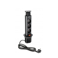 Sähkötolppa 60mm 3kpl 230V EU Pistorasia – Musta