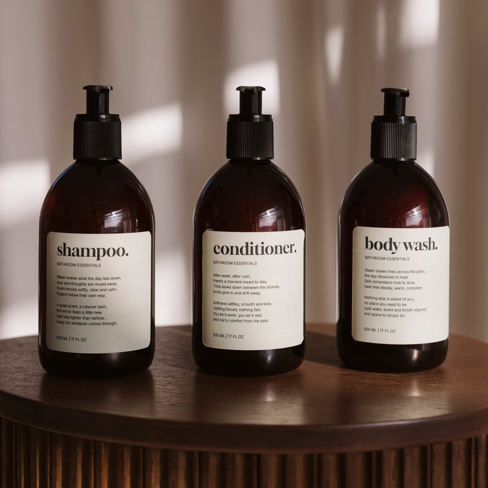 Tarraetiketti Premium - Body Wash - Beige