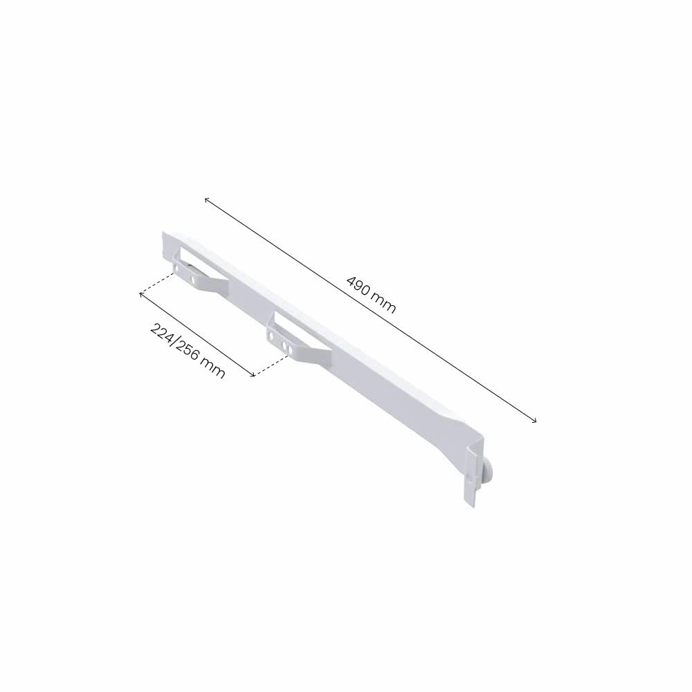 Rullakisko 500/16 - Oikea & Vasen - 224/256mm - Valkoinen