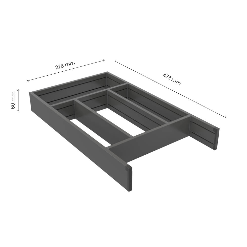 Aterinlaatikko Flex Basic - 500 (473mm) - Tummanharmaa