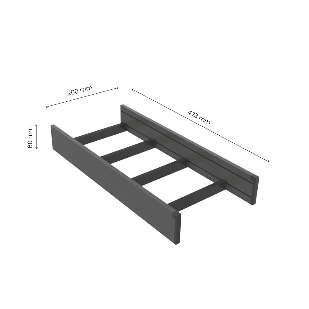 Maustesisä Flex Basic - 500 (473mm) - Tummanharmaa