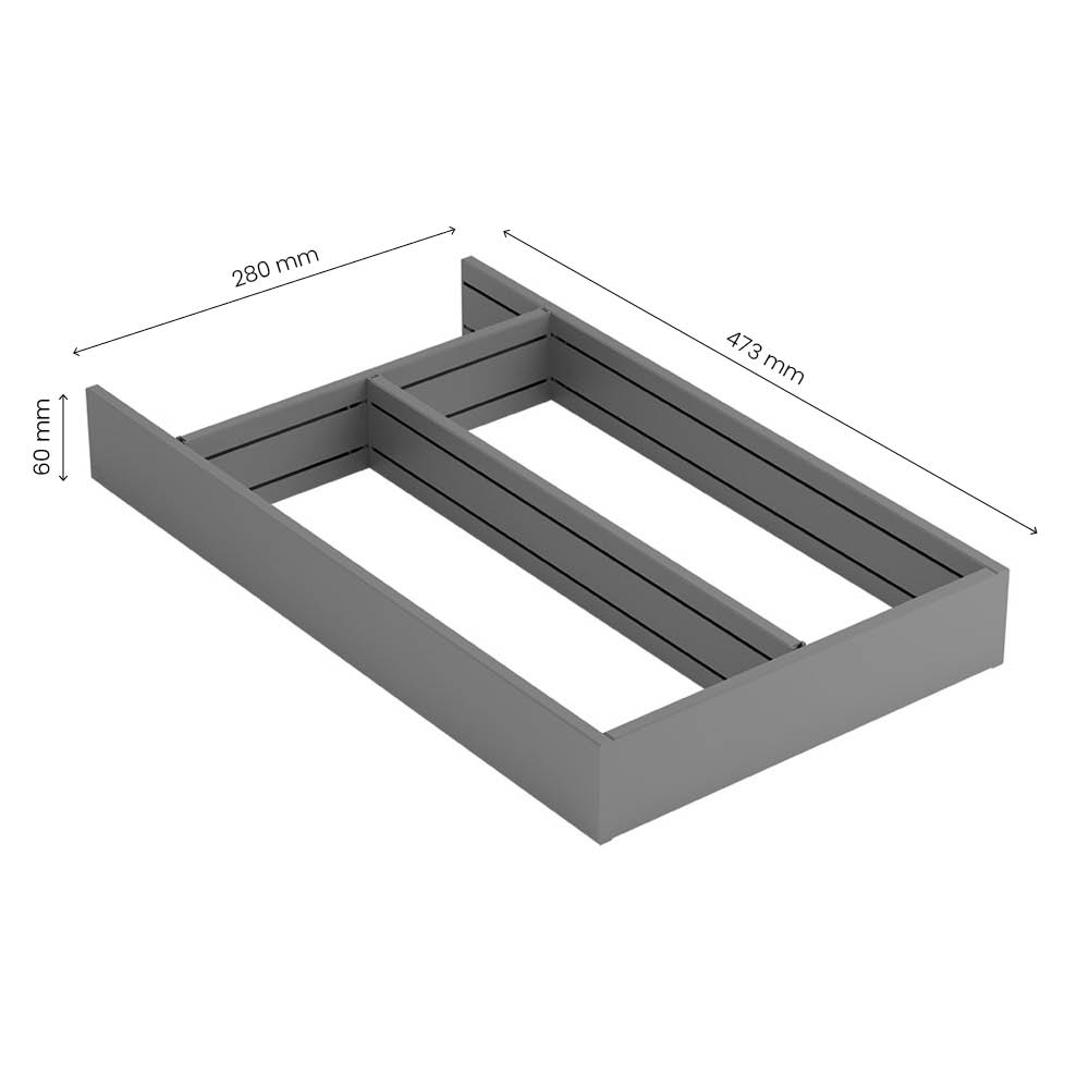 Laatikon Sisäosa Flex Basic - Työkalupakki- 500 (278mm) - Tummanharmaa