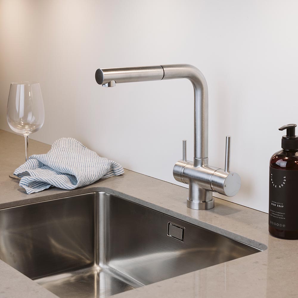 Keittiöhana London - Ulosvedettävä Suutin - Old Silver