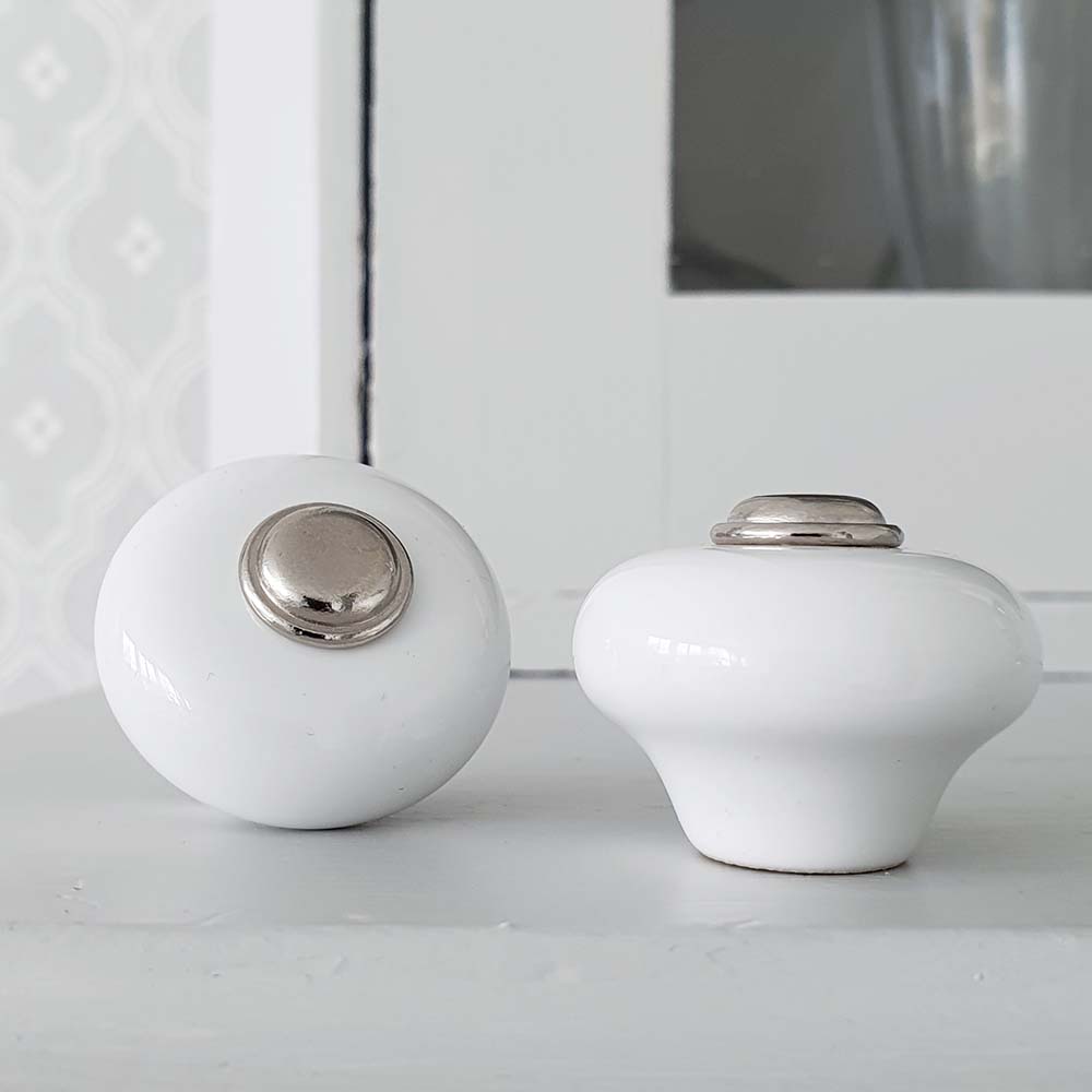 Nuppivedin 409 - 32mm - Nikkelöity/Posliini