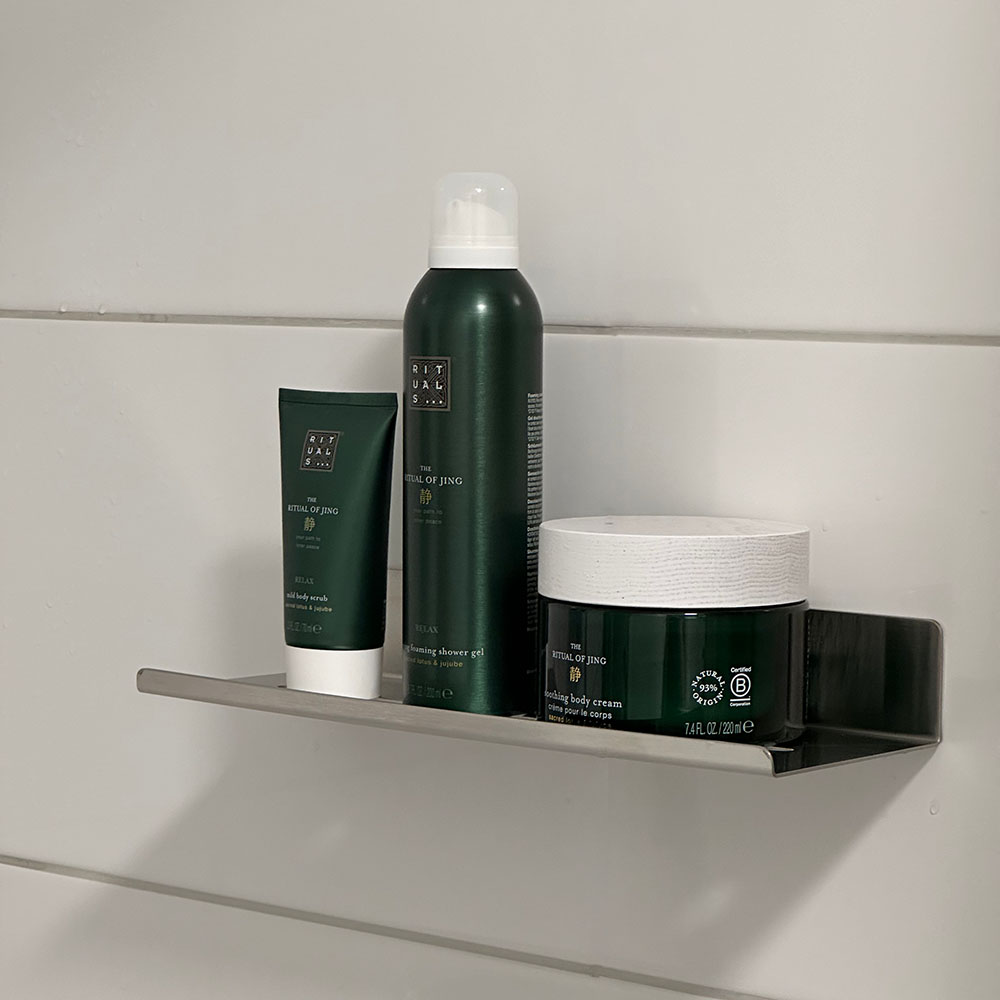 Kylpyhuone Hylly Base - Harjattu Ruostumaton Teräs