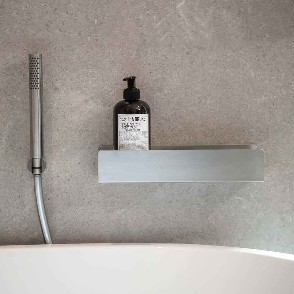 Kylpyhuone Hylly Base - 300mm - Harjattu Ruostumaton Teräs