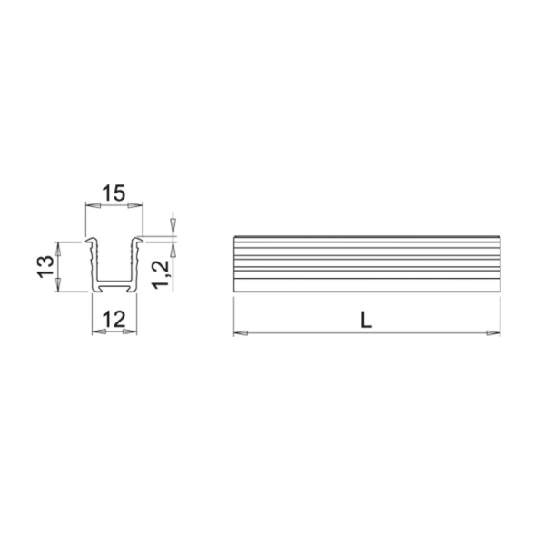 LED-Profiili Miss - 2000mm - Musta
