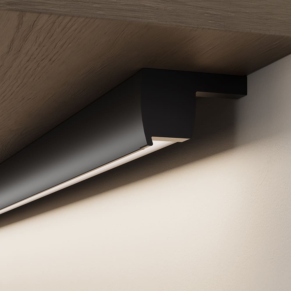 LED-Profiili Tuby - 2000mm - Musta