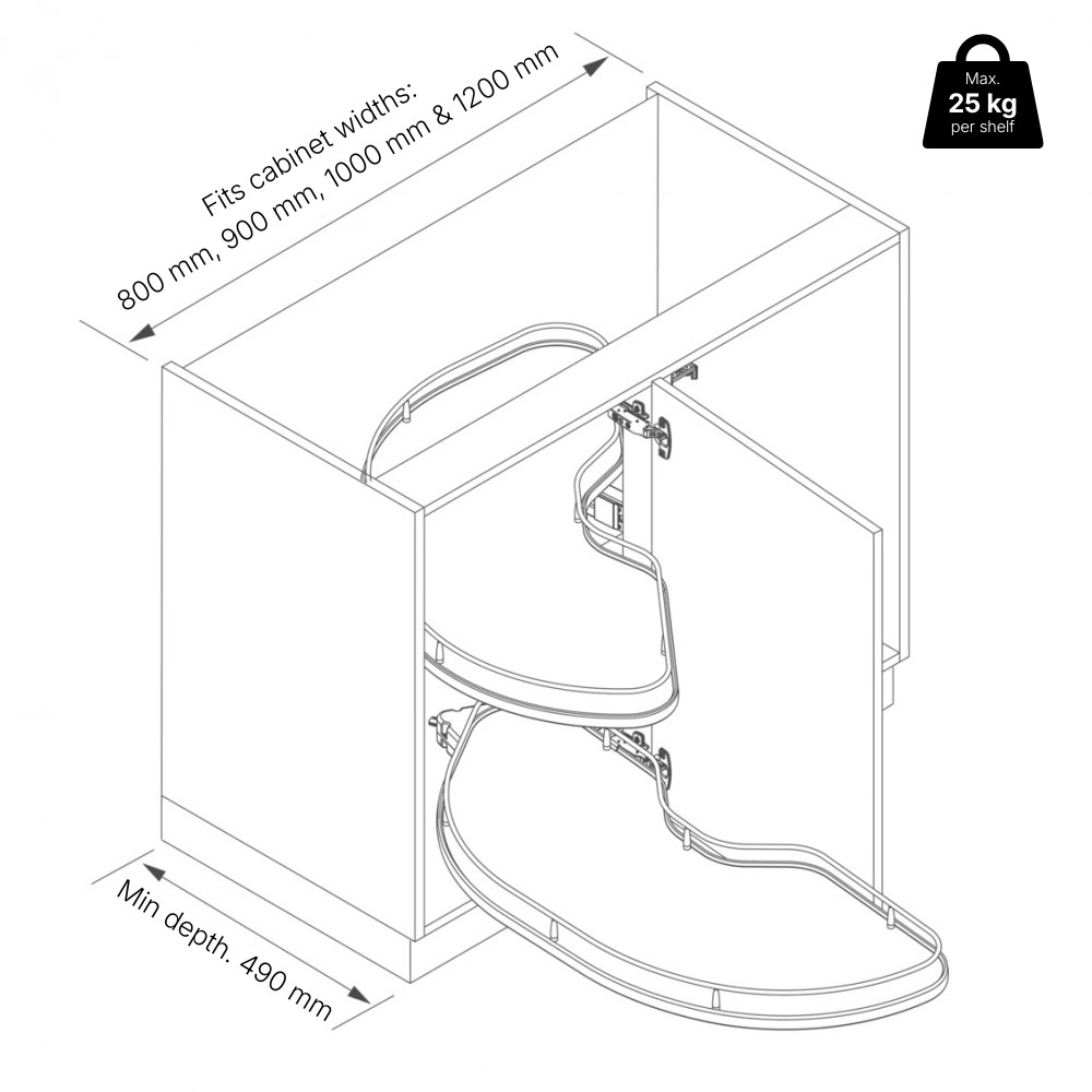 Kulmakaappi Ulosvedettävä - Cornerstone Maxx