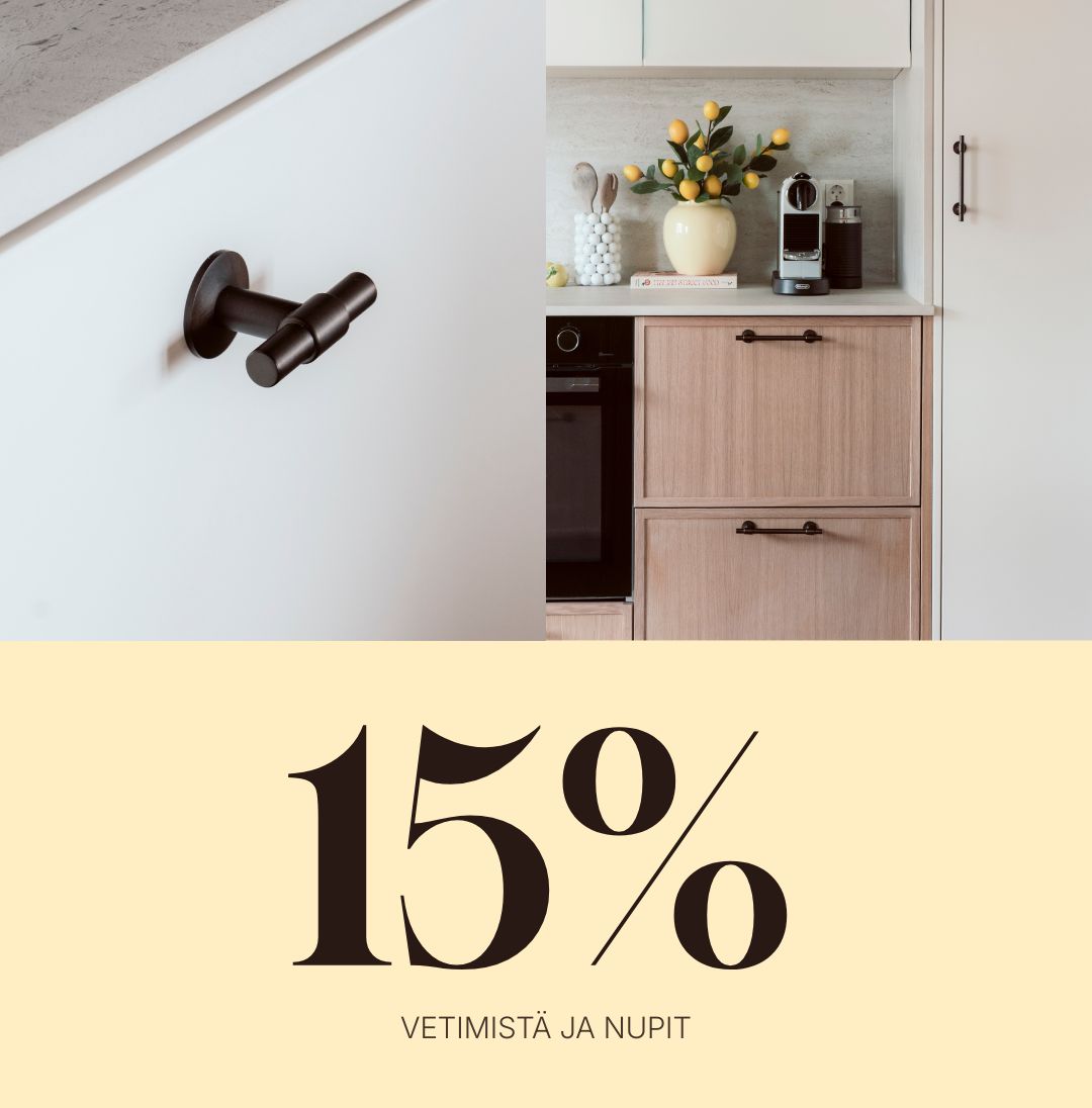 15% alennus vetimistä ja nupeista