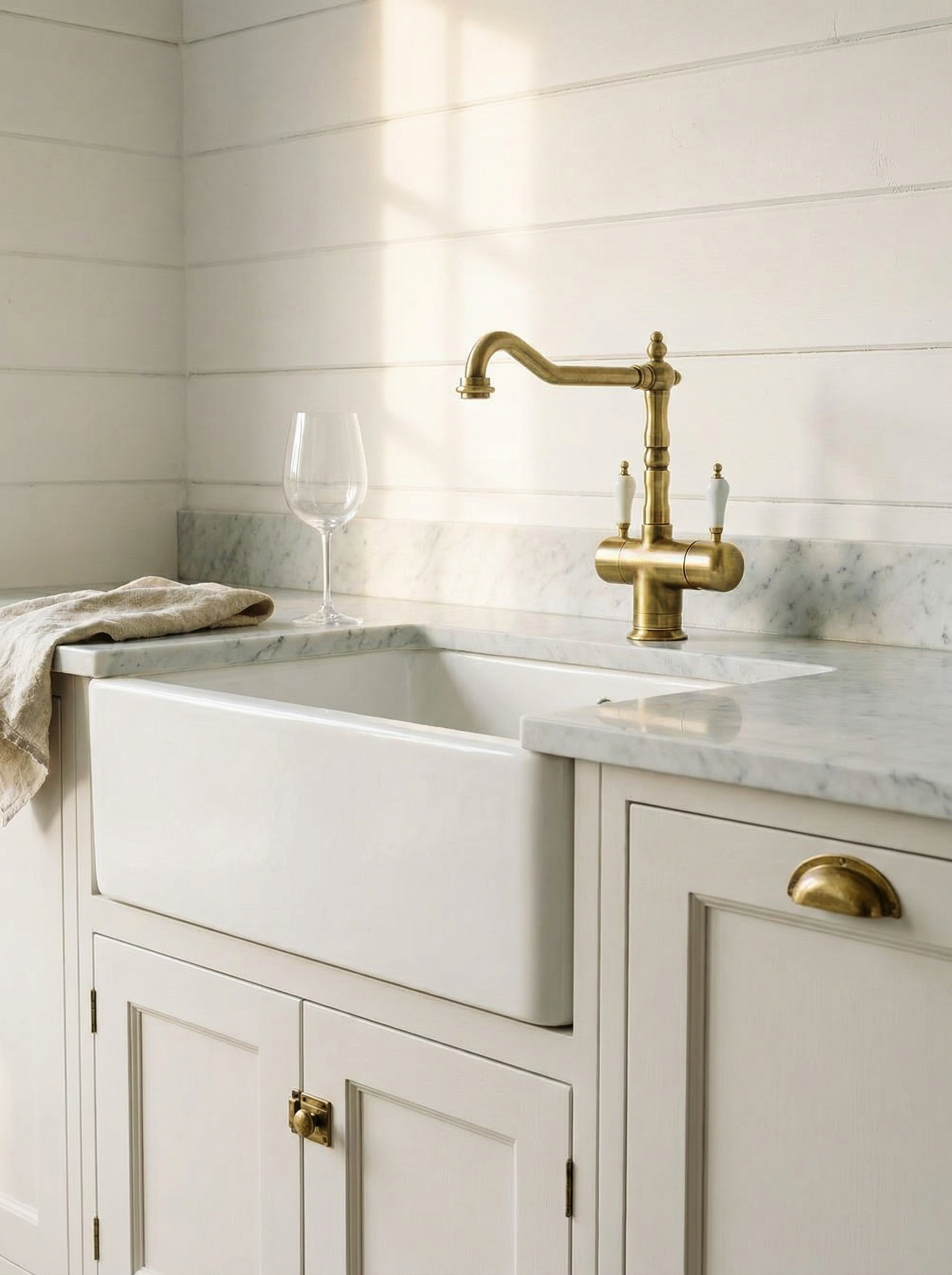 Keittiöhana pronssia klassisessa keittiössä