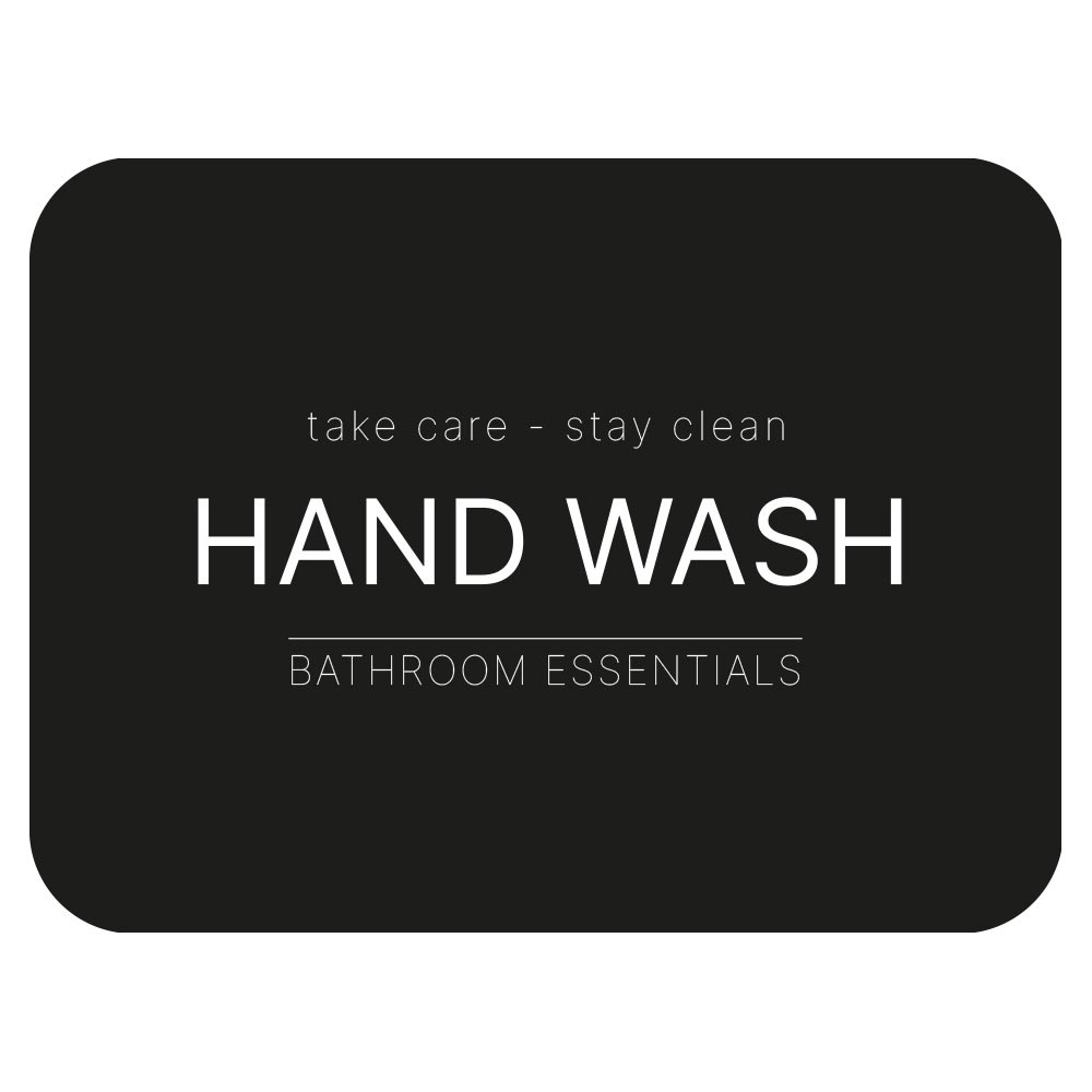 Tarraetiketti - Hand Wash - Matta Musta