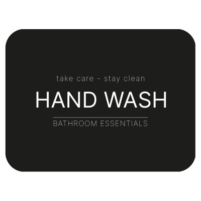 Tarraetiketti - Hand Wash - Matta Musta ryhmässä Kylpyhuonetarvikkeet / Näytä kaikki kylpyhuonetarvikkeet / Saippuapumpputeline & Saippua @ Beslag Online (10104-BO)
