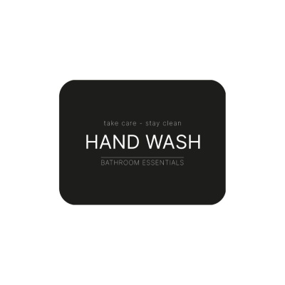 Tarraetiketti - Hand Wash - Matta Musta ryhmässä Kylpyhuonetarvikkeet / Näytä kaikki kylpyhuonetarvikkeet / Saippuapumpputeline & Saippua @ Beslag Online (10104-BO)