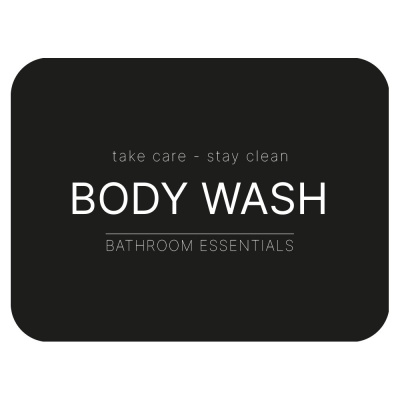 Tarraetiketti - Body Wash - Matta Musta ryhmässä Kylpyhuonetarvikkeet / Näytä kaikki kylpyhuonetarvikkeet / Saippuapumpputeline & Saippua @ Beslag Online (10105-BO)