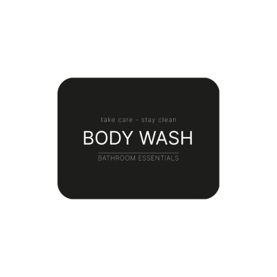 Tarraetiketti - Body Wash - Matta Musta ryhmässä Kylpyhuonetarvikkeet / Näytä kaikki kylpyhuonetarvikkeet / Saippuapumpputeline & Saippua @ Beslag Online (10105-BO)
