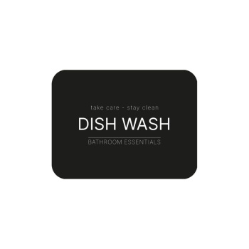 Tarraetiketti - Dish Wash - Matta Musta