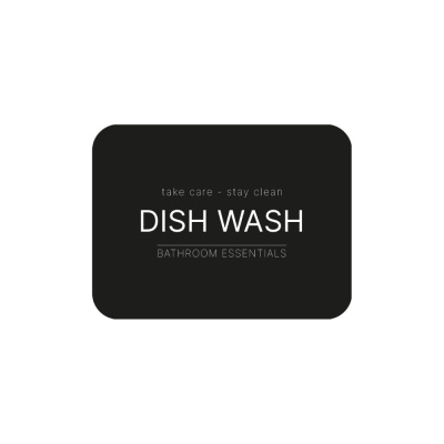 Tarraetiketti - Dish Wash - Matta Musta ryhmässä Kylpyhuonetarvikkeet / Näytä kaikki kylpyhuonetarvikkeet / Saippuapumpputeline & Saippua @ Beslag Online (10106-BO)