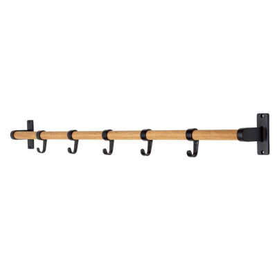 Koukkulista Elegant - 1000mm - Musta/Tammi ryhmässä Säilytys / Näytä kaikki tallennustilat / Käytävän säilytystila @ Beslag Online (10158-BO)