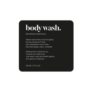 Tarraetiketti Premium - Body Wash - Mattamusta