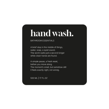 Tarraetiketti Premium - Hand Wash - Mattamusta