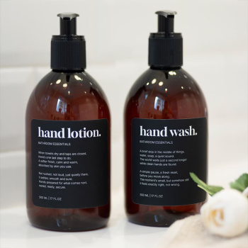 Tarraetiketti Premium - Hand Wash - Mattamusta