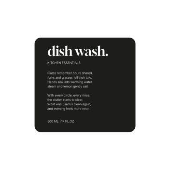 Tarraetiketti Premium - Dish Wash - Mattamusta
