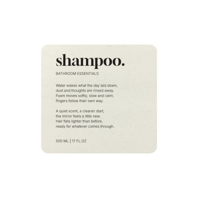 Tarraetiketti Premium - Shampoo - Beige ryhmässä Kylpyhuonetarvikkeet / Näytä kaikki kylpyhuonetarvikkeet / Saippuapumpputeline & Saippua @ Beslag Online (10189-BO)