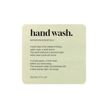 Tarraetiketti Premium - Hand Wash - Beige