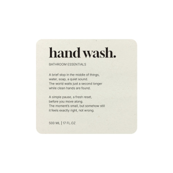Tarraetiketti Premium - Hand Wash - Beige