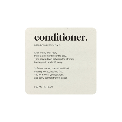 Adhesive Label Premium - Conditioner - Beige ryhmässä Kylpyhuonetarvikkeet / Näytä kaikki kylpyhuonetarvikkeet / Saippuapumpputeline & Saippua @ Beslag Online (10192-BO)