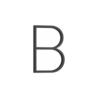 Talon kirjain Nykyaikainen - B - Musta ryhmässä Säilytys / Näytä kaikki tallennustilat / Talonumerot @ Beslag Online (2018753B-V)