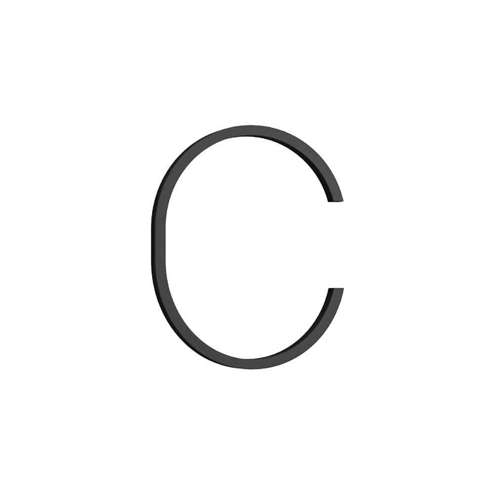 Talon kirjain Nykyaikainen - C - Musta