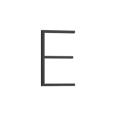Talon kirjain Nykyaikainen - E - Musta ryhmässä Säilytys / Näytä kaikki tallennustilat / Talonumerot @ Beslag Online (2018756E-V)