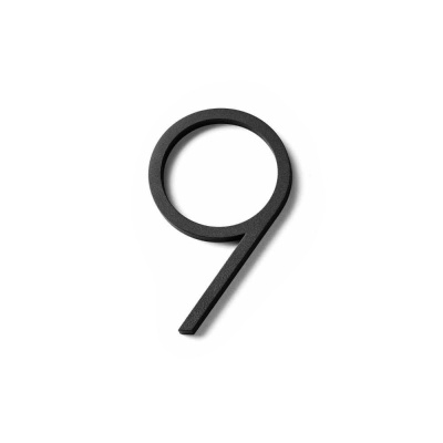 Talon numero Nykyaikainen - 9 - Musta ryhmässä Säilytys / Näytä kaikki tallennustilat / Talonumerot @ Beslag Online (2018766-9V)