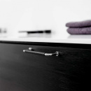 Vedin Lounge - 160mm - Kromi/Musta Nahka