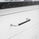 Vedin Lounge - 160mm - Ruostumaton Teräksen Ilme/Musta Nahka