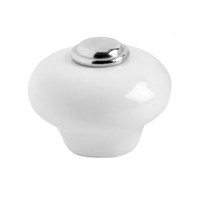 Nuppivedin 409 - 32mm - Nikkelöity/Posliini ryhmässä Nupit / Väri/Materiaali / Valkoinen @ Beslag Online (39111-11)