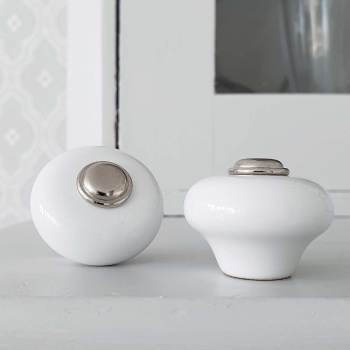 Nuppivedin 409 - 32mm - Nikkelöity/Posliini