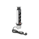 Sähkötolppa 60mm 3kpl 230V EU Pistorasia – Hopea