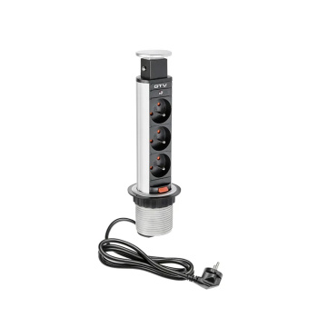Sähkötolppa 60mm 3kpl 230V EU Pistorasia – Hopea