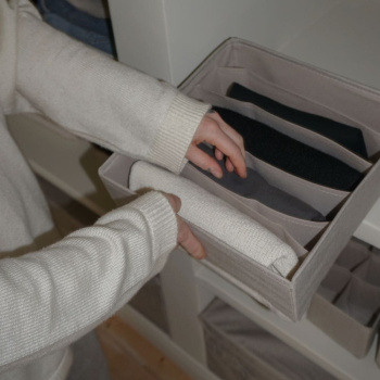 Säilytyslaatikko Jossa 6 Lokeroa - Beige
