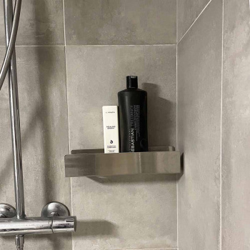 Kylpyhuone Hylly Base - 300mm - Harjattu Ruostumaton Teräs