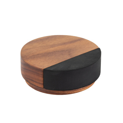 Ovenpysäytin Puk - 65mm - Pähkinäpuu ryhmässä Ovenkahvat / Näytä kaikki ovenkahvat / Ovenpysäyttimet @ Beslag Online (753151-BO)
