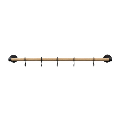 Koukkutanko Keittiöön Aveny - 600mm - Täydellinen Sarja - Tammi/Mattamusta ryhmässä Koukut / Näytä kaikki koukut / Koukkutanko Keittiöön @ Beslag Online (947961-41)