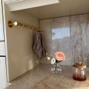 Koukkutanko Keittiöön Aveny - 600mm - Täydellinen Sarja - Kiillotettua Käsittelemätöntä Messinkiä