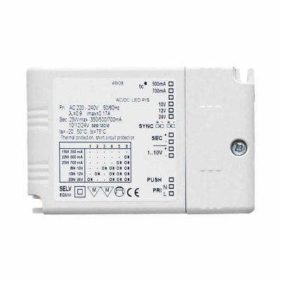 Muuntaja Drikon - Himmennettävä - 350-700mA/12-24V ryhmässä Valaisin / Näytä kaikki valaisimet / Virtalähteet & Muuntajat @ Beslag Online (971281)